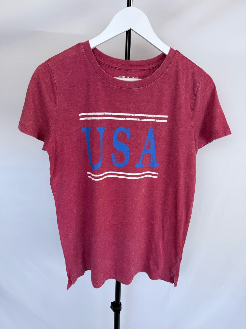 Maurices Short Sleeve USA Graphic Tee in Berry